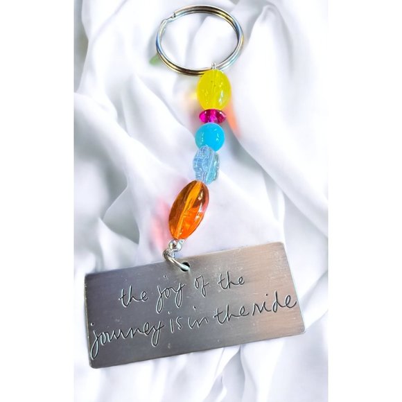 Inspirational Keychain Set Beaded Horse The Joy Of The Journey Is In The Ride - Picture 2 of 8